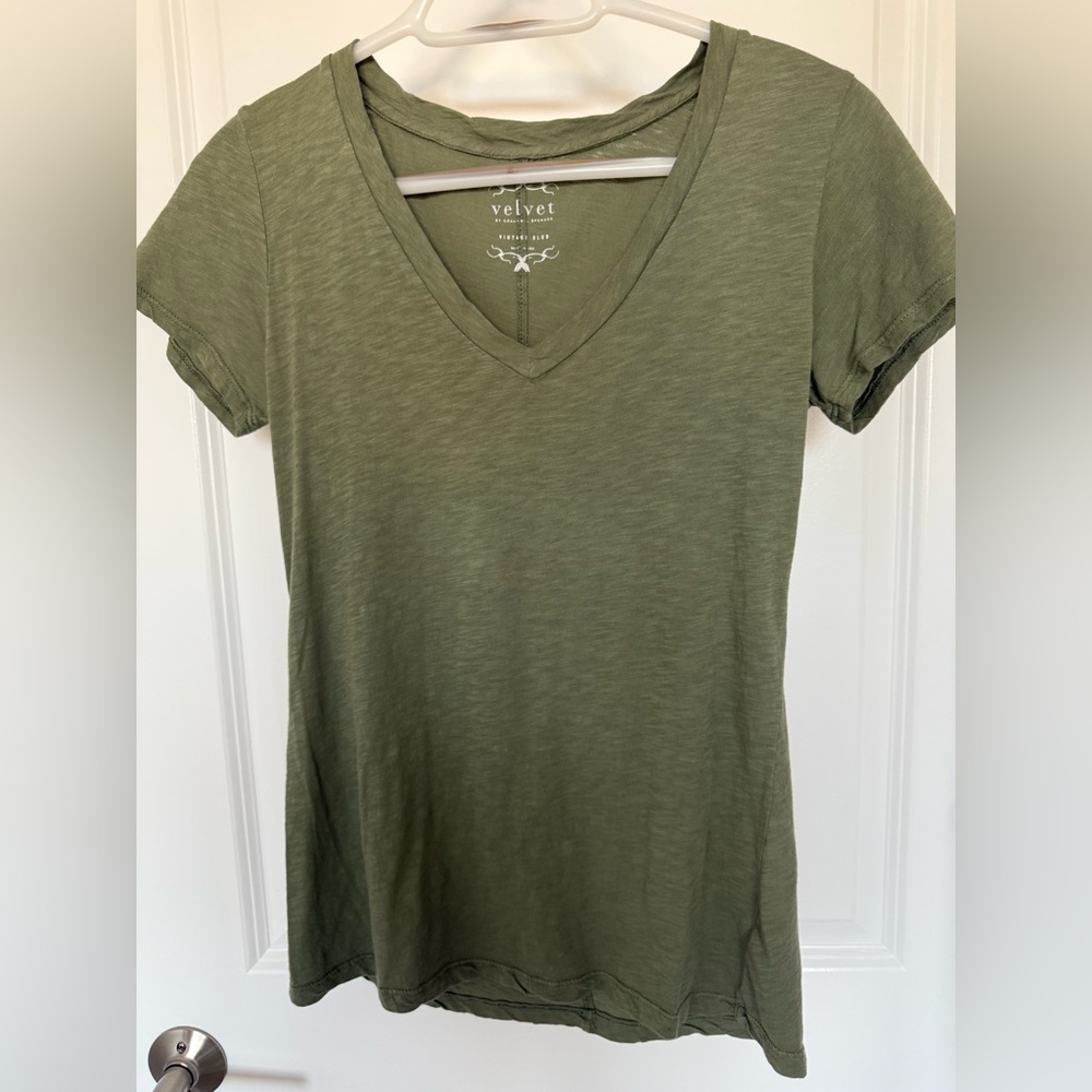 Velvet Women's Short Sleeve Top in Olive